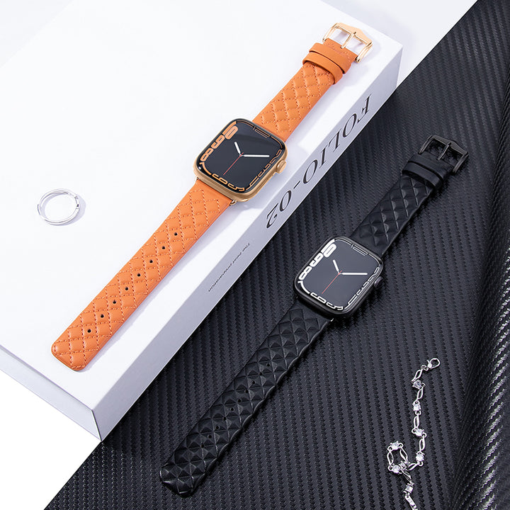 Quilted leather Apple Watch Band