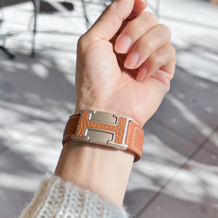 Genuine leather classic brown magnetic Band