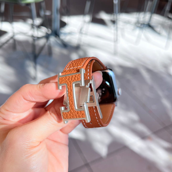 Genuine leather classic brown magnetic Band